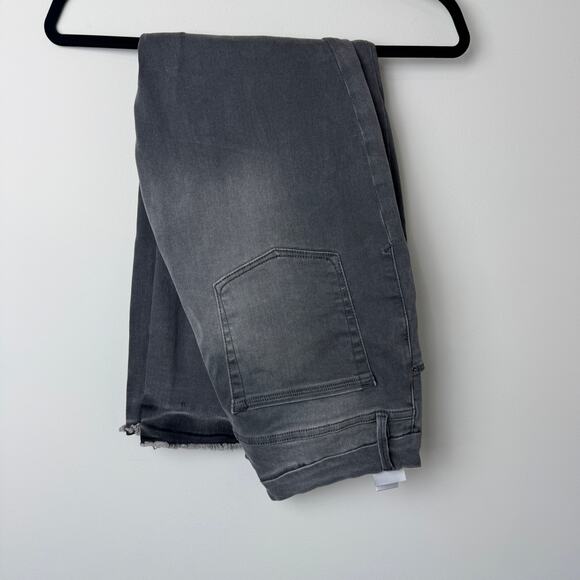 Good American Black Good Legs Crop Frayed Hem Jeans Size 33 - Picture 1 of 10